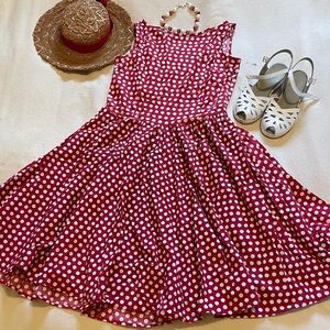 Red and white polka dot Audrey dress